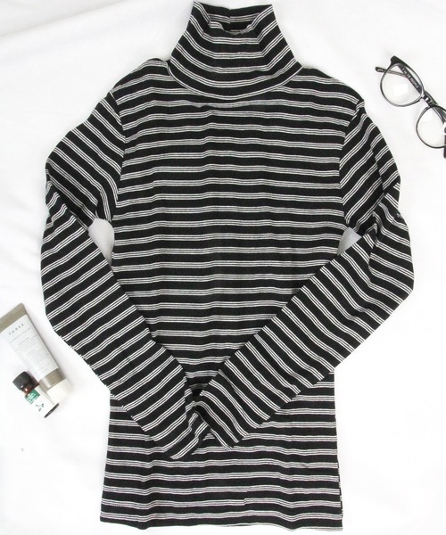 MILLER(ミラー)の「【Robert P. Miller】パネルリブ タートルネック ロングスリーブTシャツ 834C(Tシャツ/カットソー・レディース・ブラック×ホワイト/ブラック×ピンク/オリーブ×ブラック/グレー/オフホワイト/ホワイト×ブラック/ブラック/グレー系その他/ブラウン系その他/ブラック×グレー/ブルー系その他/レッド系その他・FREE)」の5枚目の写真