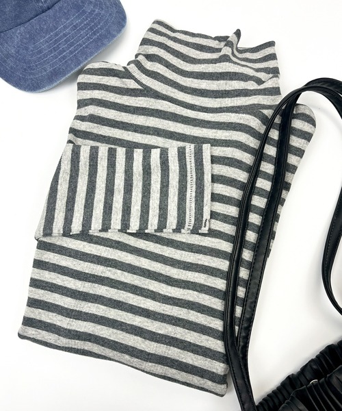 MILLER(ミラー)の「【Robert P. Miller】パネルリブ タートルネック ロングスリーブTシャツ 834C(Tシャツ/カットソー・レディース・ブラック×ホワイト/ブラック×ピンク/オリーブ×ブラック/グレー/オフホワイト/ホワイト×ブラック/ブラック/グレー系その他/ブラウン系その他/ブラック×グレー/ブルー系その他/レッド系その他・FREE)」の8枚目の写真