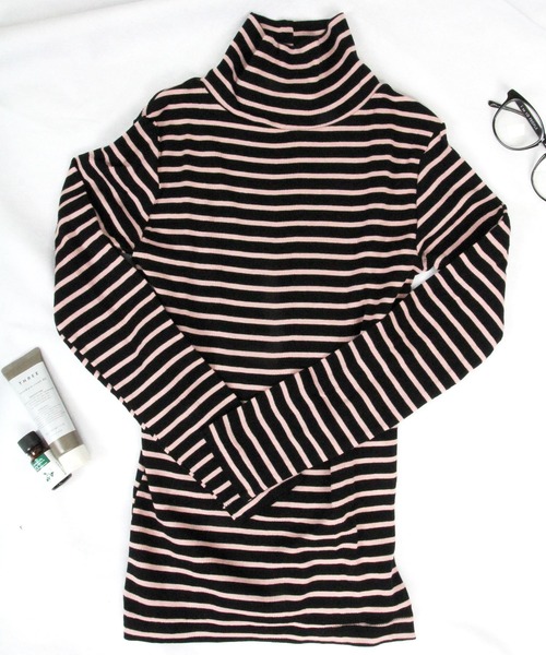 MILLER(ミラー)の「【Robert P. Miller】パネルリブ タートルネック ロングスリーブTシャツ 834C(Tシャツ/カットソー・レディース・ブラック×ホワイト/ブラック×ピンク/オリーブ×ブラック/グレー/オフホワイト/ホワイト×ブラック/ブラック/グレー系その他/ブラウン系その他/ブラック×グレー/ブルー系その他/レッド系その他・FREE)」の6枚目の写真