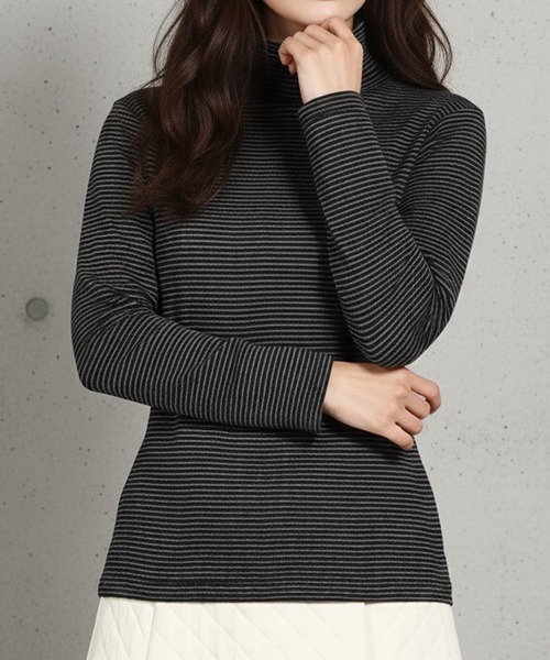 MILLER(ミラー)の「【Robert P. Miller】パネルリブ タートルネック ロングスリーブTシャツ 834C(Tシャツ/カットソー・レディース・ブラック×ホワイト/ブラック×ピンク/オリーブ×ブラック/グレー/オフホワイト/ホワイト×ブラック/ブラック/グレー系その他/ブラウン系その他/ブラック×グレー/ブルー系その他/レッド系その他・FREE)」の13枚目の写真