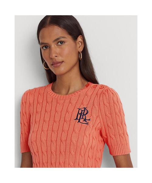 Ralph Lauren 半袖ニットオレンジ S ケーブルニット 現行モデル 新品 ラルフローレン ケーブルニット半袖 サイズL - メルカリ