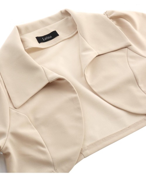 LATINA（ラティーナ）の「カットジョーゼットショートジャケット（その他アウター・レディース・グレイッシュベージュ/ブラック・FREE）」の11枚目の写真