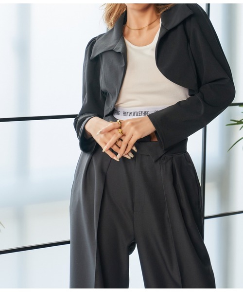 LATINA（ラティーナ）の「カットジョーゼットショートジャケット（その他アウター・レディース・グレイッシュベージュ/ブラック・FREE）」の20枚目の写真