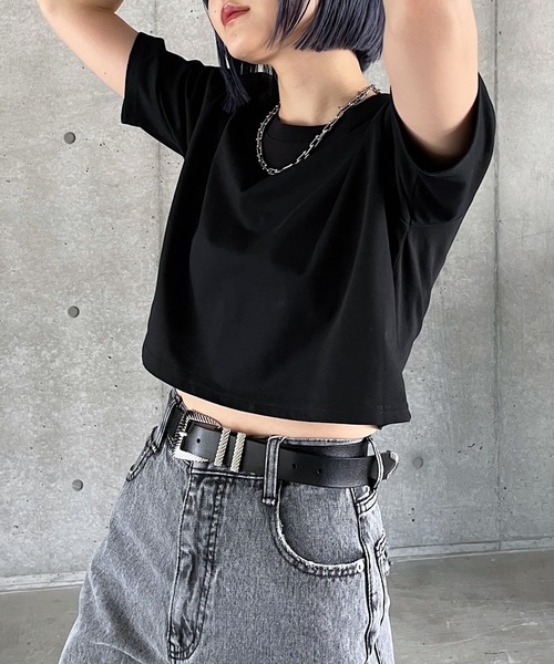 PAGEBOY(ページボーイ)の「ファブリックファンクションコンパクトT(Tシャツ/カットソー・レディース・オフホワイト/ターコイズブルー/ローズ/ブラック/グレイッシュベージュ・FREE)」の10枚目の写真