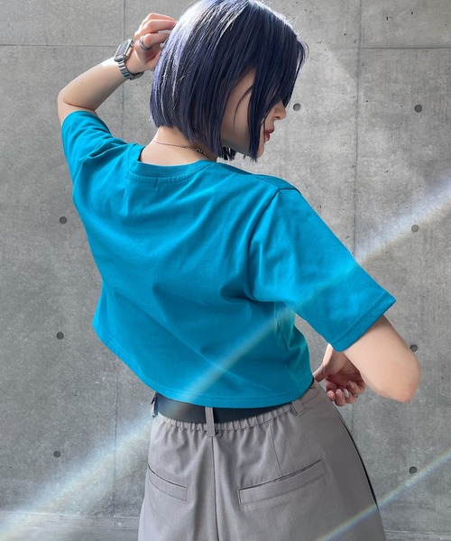 PAGEBOY(ページボーイ)の「ファブリックファンクションコンパクトT(Tシャツ/カットソー・レディース・オフホワイト/ターコイズブルー/ローズ/ブラック/グレイッシュベージュ・FREE)」の16枚目の写真