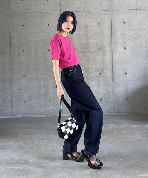 PAGEBOY(ページボーイ)の「ファブリックファンクションコンパクトT(Tシャツ/カットソー・レディース・オフホワイト/ターコイズブルー/ローズ/ブラック/グレイッシュベージュ・FREE)」の22枚目の写真