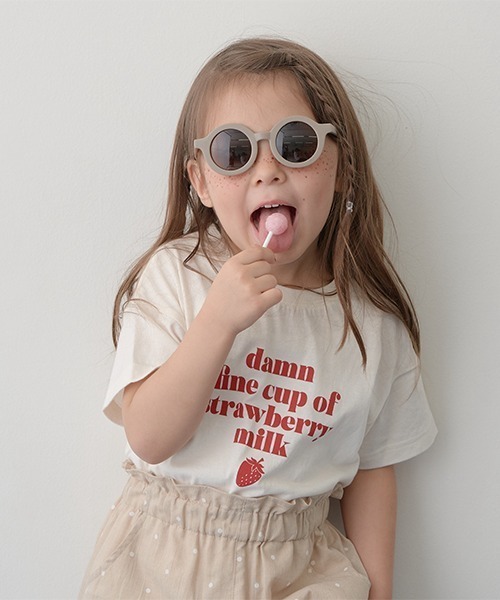 Lycee mine(リセマイン)の「【型崩れしないやわらかコットン】選べる10パターンオリジナルプリントTシャツ(Tシャツ/カットソー・キッズ・ピンク/モカ/チャコール/イエロー/ミント/ベージュ系/パープル/ブルーグレー/アイボリー/ライトブルー・110cm/120cm/130cm/140cm/150cm/100cm)」の5枚目の写真