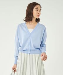 green label relaxing（グリーンレーベルリラクシング）の「グロッシー シアー Vネック ニット カーディガン -ウォッシャブル-（カーディガン/ボレロ）」