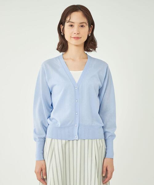 グリーンレーベル　ニット　カーディガン　新品 green label relaxing カーディガン グロッシーラメ クルー