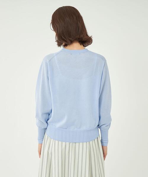 【WHITE】シアーVネックニットカーディガン - ウォッシャブル - シアーVネックカーディガン - SOÉJU online store｜上質な大人の女性の