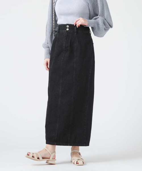 archives（アルシーヴ）の「ロングタイトデニムスカート（デニムスカート・レディース・ブルー/ブラック/サックスブルー・SMALL/MEDIUM）」の2枚目の写真