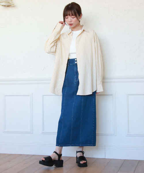 archives（アルシーヴ）の「ロングタイトデニムスカート（デニムスカート・レディース・ブルー/ブラック/サックスブルー・SMALL/MEDIUM）」の12枚目の写真