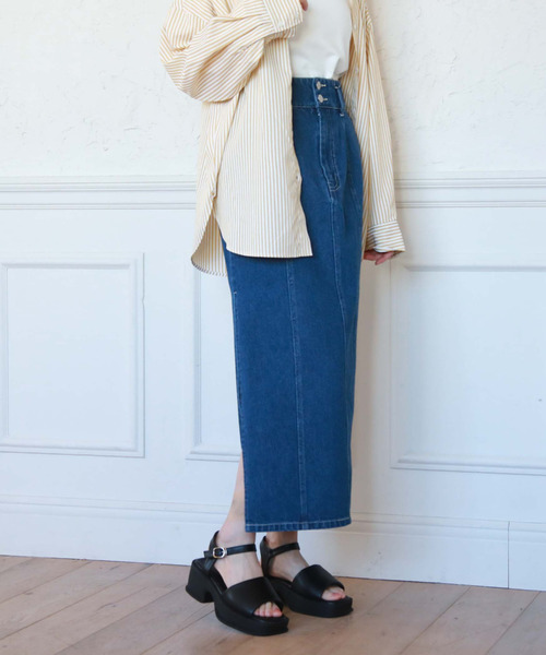 archives（アルシーヴ）の「ロングタイトデニムスカート（デニムスカート・レディース・ブルー/ブラック/サックスブルー・SMALL/MEDIUM）」の17枚目の写真