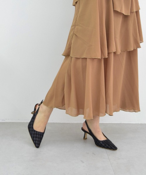 inter-chaussures（インターショシュール）の「【ANGEL ALARCON】ポインテッドトウラフィアバックバンド(D31303)（パンプス・レディース・ブラック/アイボリー/ベージュ・35/36/37/38）」の3枚目の写真