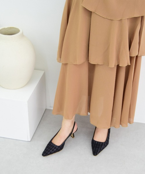 inter-chaussures（インターショシュール）の「【ANGEL ALARCON】ポインテッドトウラフィアバックバンド(D31303)（パンプス・レディース・ブラック/アイボリー/ベージュ・35/36/37/38）」の4枚目の写真