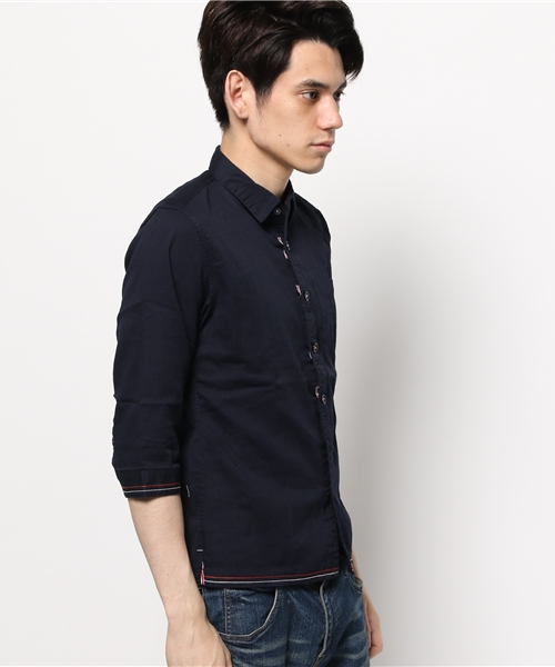 OUTLET（アウトレット）の「【Ciaopanic】ピケチェーンSTシャツ7S（シャツ/ブラウス・メンズ・ネイビー/ホワイト・MEDIUM）」の11枚目の写真