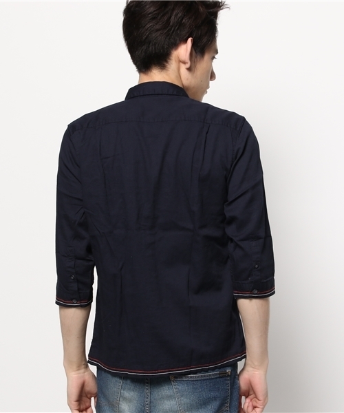 OUTLET（アウトレット）の「【Ciaopanic】ピケチェーンSTシャツ7S（シャツ/ブラウス・メンズ・ネイビー/ホワイト・MEDIUM）」の4枚目の写真