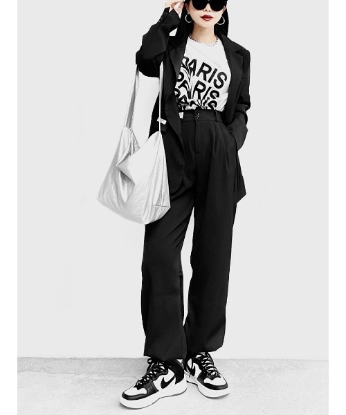 LVEU.（ラブユ.）の「【LVEU.】PARISオーバーTシャツ(Aiselect) / トップス Tシャツ 半袖 オーバー プリント グラフィック ブラック ホワイト（Tシャツ/カットソー・レディース・ホワイト/ブラック・FREE）」の16枚目の写真