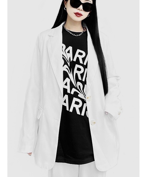 LVEU.（ラブユ.）の「【LVEU.】PARISオーバーTシャツ(Aiselect) / トップス Tシャツ 半袖 オーバー プリント グラフィック ブラック ホワイト（Tシャツ/カットソー・レディース・ホワイト/ブラック・FREE）」の13枚目の写真