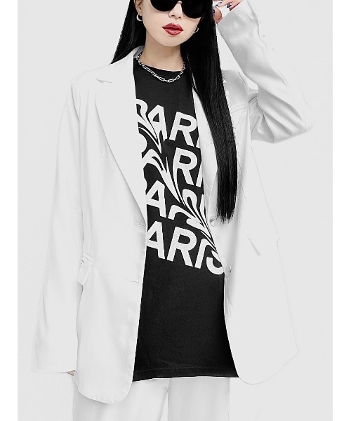 LVEU.（ラブユ.）の「【LVEU.】PARISオーバーTシャツ(Aiselect) / トップス Tシャツ 半袖 オーバー プリント グラフィック ブラック ホワイト（Tシャツ/カットソー・レディース・ホワイト/ブラック・FREE）」の14枚目の写真