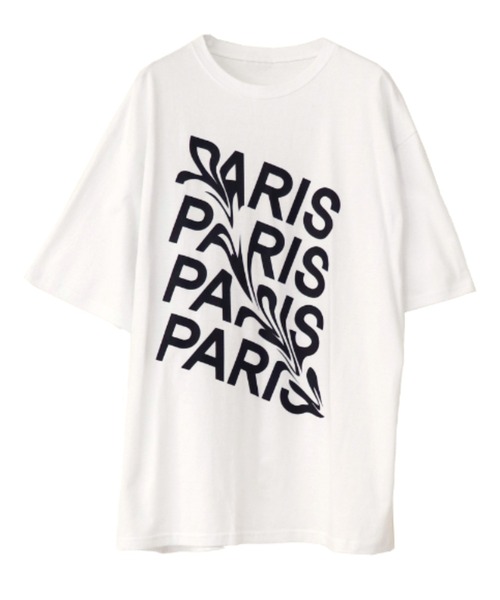 LVEU.（ラブユ.）の「【LVEU.】PARISオーバーTシャツ(Aiselect) / トップス Tシャツ 半袖 オーバー プリント グラフィック ブラック ホワイト（Tシャツ/カットソー・レディース・ホワイト/ブラック・FREE）」の21枚目の写真