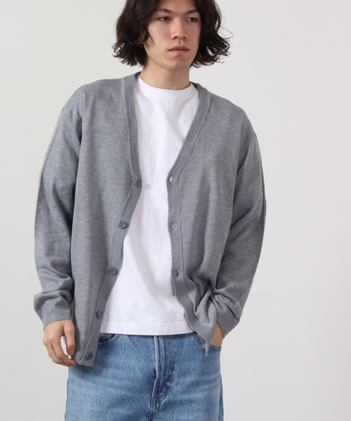 FUNALIVE（ファンアライブ）の「セミルーズシルエットカーディガン（カーディガン/ボレロ・メンズ・レッド/ネイビー/ベージュ/グレー/ブラック/チャコール/グリーン・L/XL/M）」の3枚目の写真
