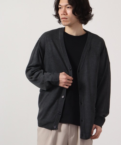 FUNALIVE（ファンアライブ）の「セミルーズシルエットカーディガン（カーディガン/ボレロ・メンズ・レッド/ネイビー/ベージュ/グレー/ブラック/チャコール/グリーン・L/XL/M）」の4枚目の写真