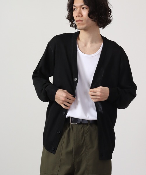 FUNALIVE（ファンアライブ）の「セミルーズシルエットカーディガン（カーディガン/ボレロ・メンズ・レッド/ネイビー/ベージュ/グレー/ブラック/チャコール/グリーン・L/XL/M）」の2枚目の写真