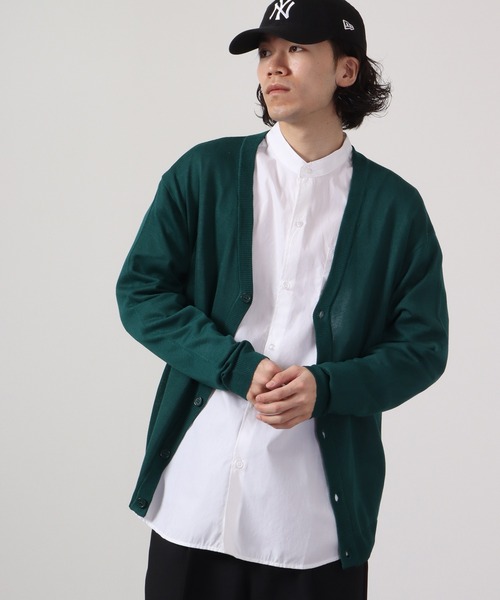 FUNALIVE（ファンアライブ）の「セミルーズシルエットカーディガン（カーディガン/ボレロ・メンズ・レッド/ネイビー/ベージュ/グレー/ブラック/チャコール/グリーン・L/XL/M）」の15枚目の写真