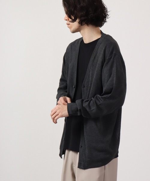 FUNALIVE（ファンアライブ）の「セミルーズシルエットカーディガン（カーディガン/ボレロ・メンズ・レッド/ネイビー/ベージュ/グレー/ブラック/チャコール/グリーン・L/XL/M）」の11枚目の写真