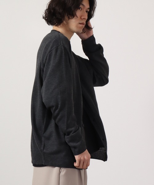FUNALIVE（ファンアライブ）の「セミルーズシルエットカーディガン（カーディガン/ボレロ・メンズ・レッド/ネイビー/ベージュ/グレー/ブラック/チャコール/グリーン・L/XL/M）」の10枚目の写真