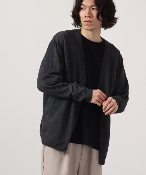 FUNALIVE（ファンアライブ）の「セミルーズシルエットカーディガン（カーディガン/ボレロ・メンズ・レッド/ネイビー/ベージュ/グレー/ブラック/チャコール/グリーン・L/XL/M）」の9枚目の写真