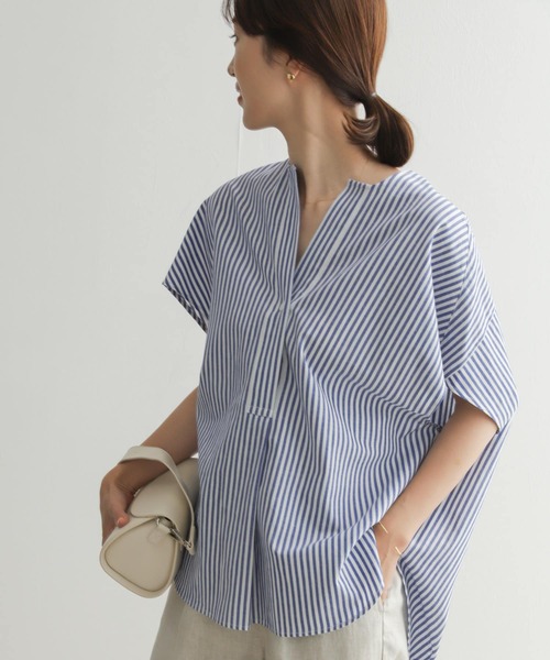 URBAN RESEARCH DOORS（アーバンリサーチドアーズ）の「ストライプコクーンシャツ（シャツ/ブラウス・レディース・ブラック/カーキ/ブルー・MEDIUM）」の19枚目の写真