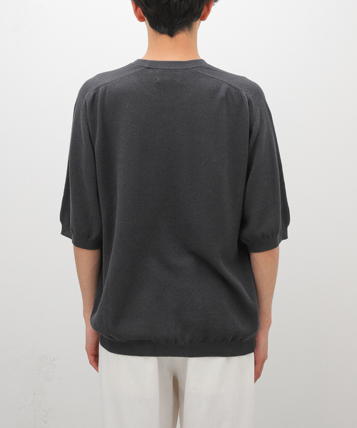 STILL BY HAND（スティルバイハンド）の「【STILL BY HAND / スティルバイハンド】ニット Tシャツ（ニット/セーター・メンズ・チャコールグレー/ネイビー・46/48）」の9枚目の写真