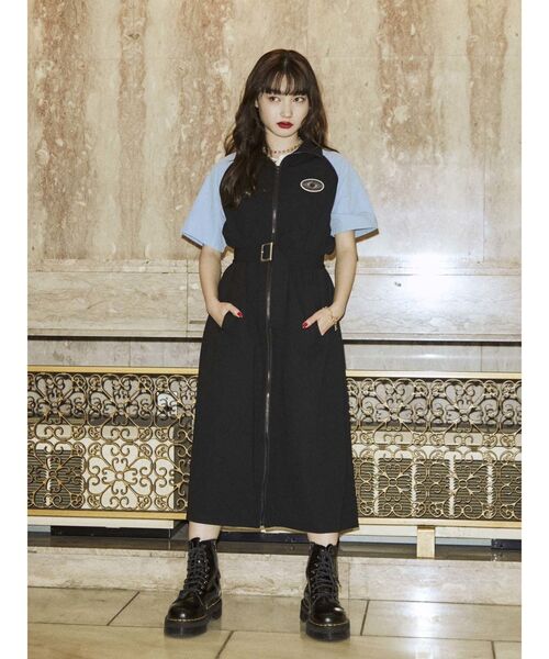 jouetie（ジュエティ）の「モーターバイカラー2WAYワンピース【WEB限定】（ワンピース・レディース・グリーン/ブラック・MEDIUM）」の3枚目の写真