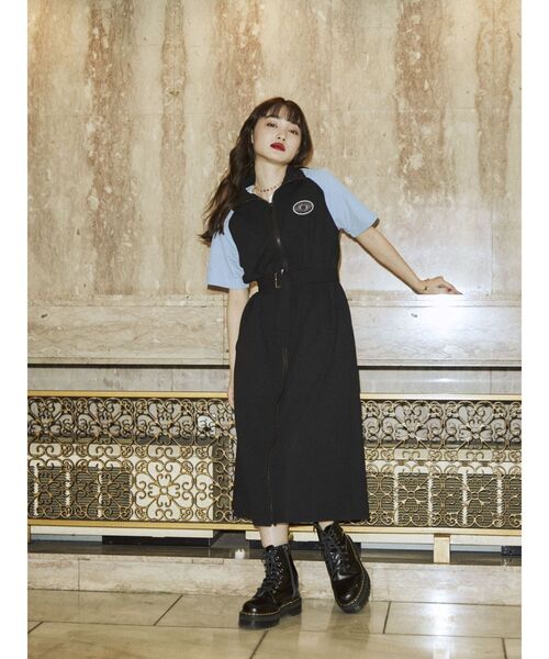 jouetie（ジュエティ）の「モーターバイカラー2WAYワンピース【WEB限定】（ワンピース・レディース・グリーン/ブラック・MEDIUM）」の7枚目の写真