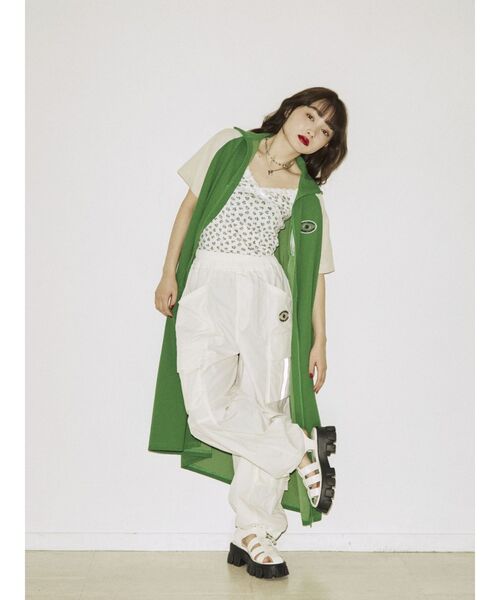 jouetie（ジュエティ）の「モーターバイカラー2WAYワンピース【WEB限定】（ワンピース・レディース・グリーン/ブラック・MEDIUM）」の9枚目の写真