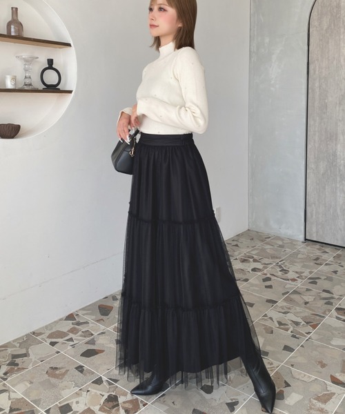 FROM JAPAN◆La DOUBLE J◆ティアードボリュームスカート ボリュームティアードチュールスカート | JILL by JILL STUART