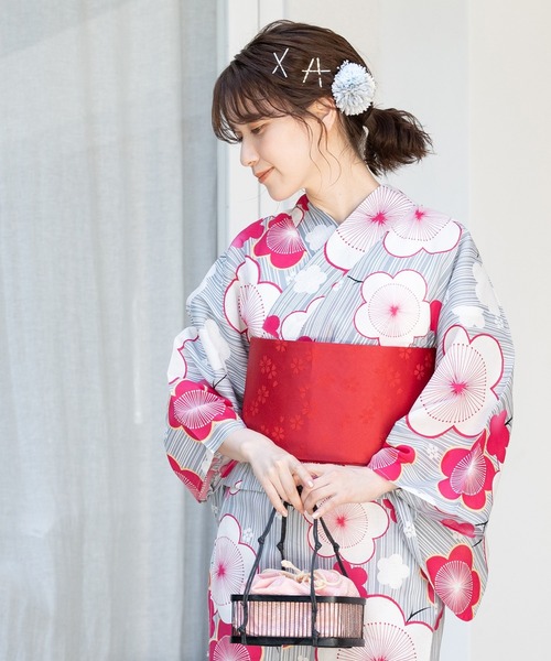 Honeys（ハニーズ）の「浴衣コサージュヘアクリップ（バレッタ/ヘアクリップ・レディース・サックスブルー/ピンク/パープル・FREE）」の8枚目の写真