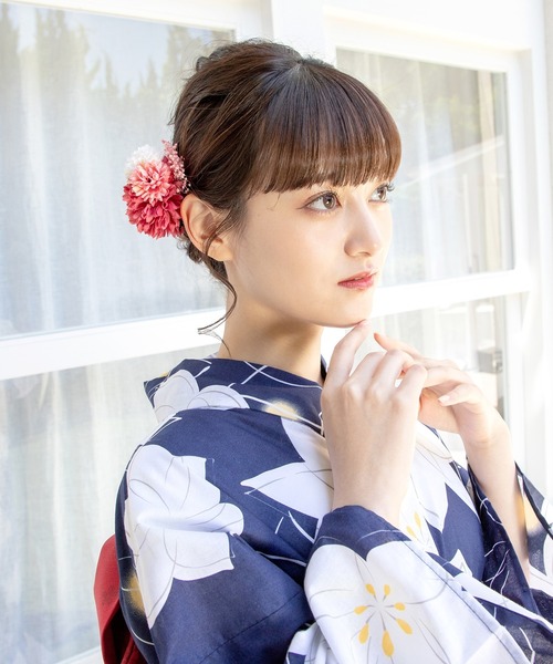 Honeys（ハニーズ）の「浴衣コサージュヘアクリップ（バレッタ/ヘアクリップ・レディース・サックスブルー/ピンク/パープル・FREE）」の12枚目の写真