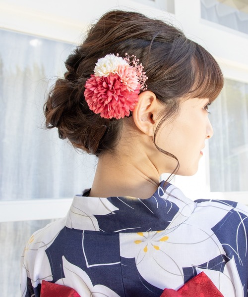 Honeys（ハニーズ）の「浴衣コサージュヘアクリップ（バレッタ/ヘアクリップ・レディース・サックスブルー/ピンク/パープル・FREE）」の13枚目の写真