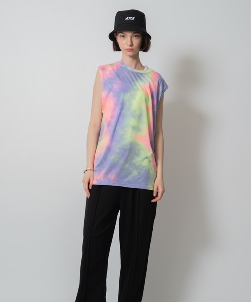 D.TT.K（ディティーティーケー）の「【ユニセックス】TIE DYE TANK TOP タイダイ タンクトップ ノースリーブ Tシャツ（Tシャツ/カットソー・メンズ・ブラック/オレンジ系/ライトブルー/パープル・FREE）」の11枚目の写真