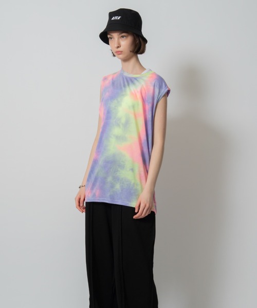 D.TT.K（ディティーティーケー）の「【ユニセックス】TIE DYE TANK TOP タイダイ タンクトップ ノースリーブ Tシャツ（Tシャツ/カットソー・メンズ・ブラック/オレンジ系/ライトブルー/パープル・FREE）」の12枚目の写真
