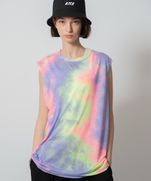 D.TT.K（ディティーティーケー）の「【ユニセックス】TIE DYE TANK TOP タイダイ タンクトップ ノースリーブ Tシャツ（Tシャツ/カットソー・メンズ・ブラック/オレンジ系/ライトブルー/パープル・FREE）」の15枚目の写真