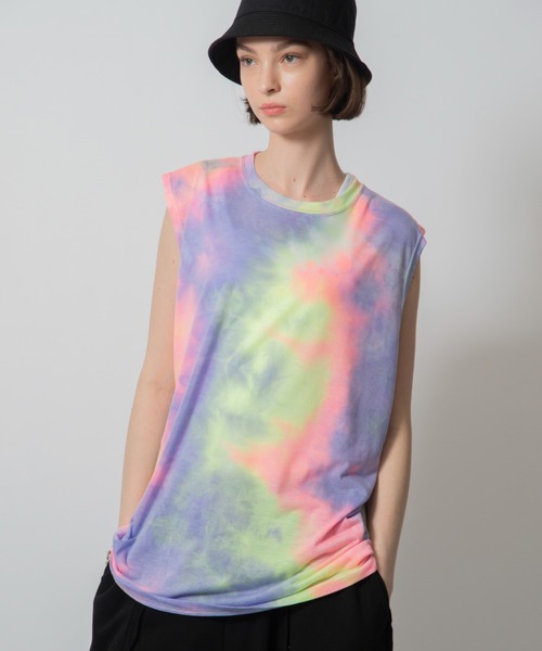 D.TT.K（ディティーティーケー）の「【ユニセックス】TIE DYE TANK TOP タイダイ タンクトップ ノースリーブ Tシャツ（Tシャツ/カットソー・メンズ・ブラック/オレンジ系/ライトブルー/パープル・FREE）」の16枚目の写真
