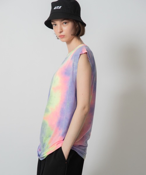 D.TT.K（ディティーティーケー）の「【ユニセックス】TIE DYE TANK TOP タイダイ タンクトップ ノースリーブ Tシャツ（Tシャツ/カットソー・メンズ・ブラック/オレンジ系/ライトブルー/パープル・FREE）」の17枚目の写真