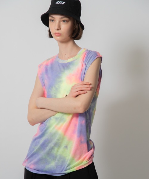 D.TT.K（ディティーティーケー）の「【ユニセックス】TIE DYE TANK TOP タイダイ タンクトップ ノースリーブ Tシャツ（Tシャツ/カットソー・メンズ・ブラック/オレンジ系/ライトブルー/パープル・FREE）」の20枚目の写真