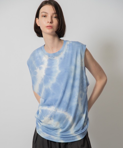D.TT.K（ディティーティーケー）の「【ユニセックス】TIE DYE TANK TOP タイダイ タンクトップ ノースリーブ Tシャツ（Tシャツ/カットソー・メンズ・ブラック/オレンジ系/ライトブルー/パープル・FREE）」の5枚目の写真