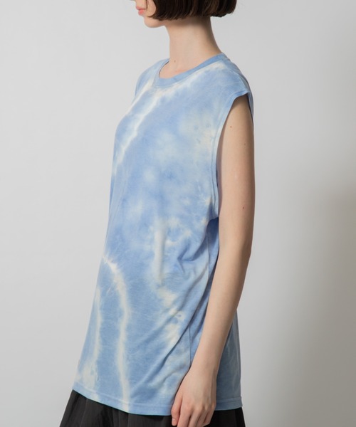 D.TT.K（ディティーティーケー）の「【ユニセックス】TIE DYE TANK TOP タイダイ タンクトップ ノースリーブ Tシャツ（Tシャツ/カットソー・メンズ・ブラック/オレンジ系/ライトブルー/パープル・FREE）」の7枚目の写真