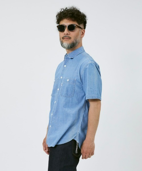 Salt&Pepper（ソルトアンドペッパー）の「【Salt&Pepper】半袖ワークシャツ（シャツ/ブラウス・メンズ・ライトインディゴブルー/ホワイト/ダークインディゴブルー・S/XL/M/L）」の2枚目の写真